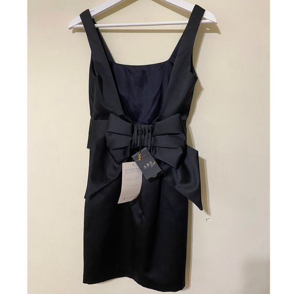 NWT Vintage ABS Collection Mini Dress Black Size 2 Satin Bow Y2K Coquette Paris - Picture 5 of 9